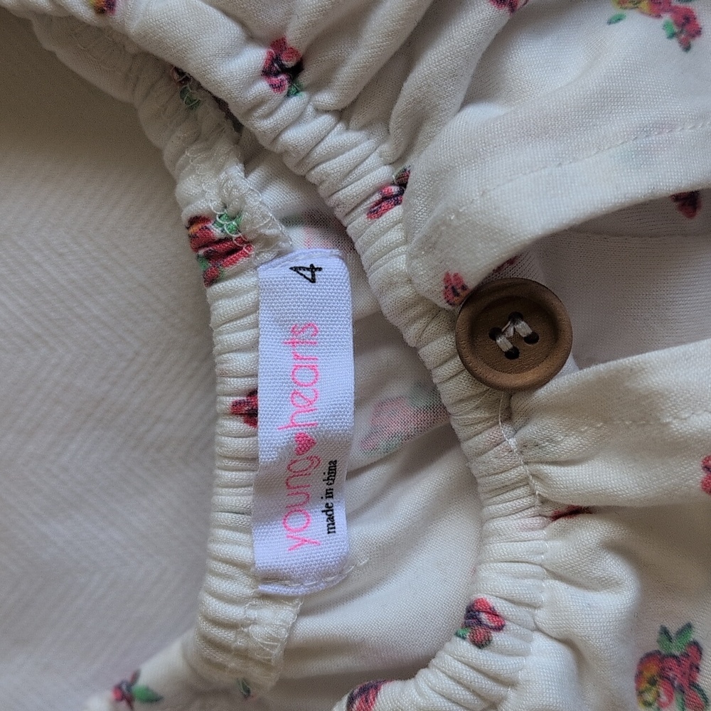young hearts soft floral ruffle sleeve top size 4 girls - Picture 4 of 6
